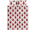 Red Blood Drop Pattern Print Quilt Bed Set