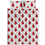 Red Blood Drop Pattern Print Quilt Bed Set