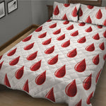 Red Blood Drop Pattern Print Quilt Bed Set