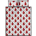 Red Blood Drop Pattern Print Quilt Bed Set