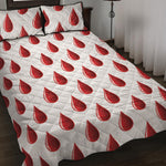 Red Blood Drop Pattern Print Quilt Bed Set