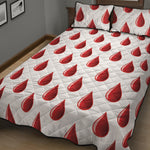 Red Blood Drop Pattern Print Quilt Bed Set