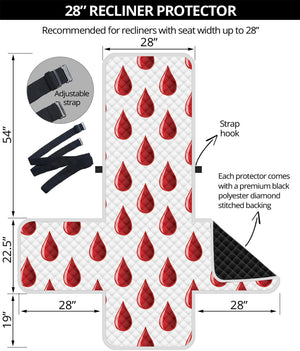 Red Blood Drop Pattern Print Recliner Protector