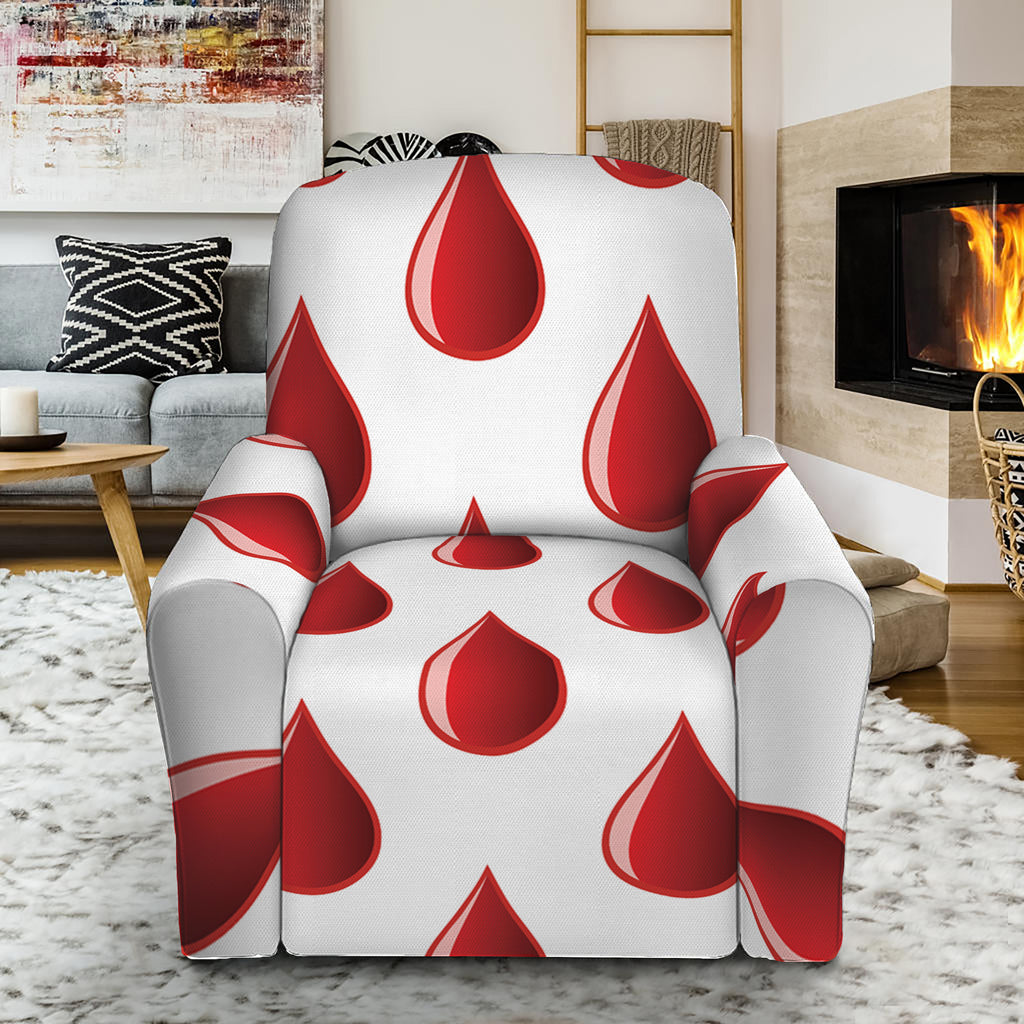 Red Blood Drop Pattern Print Recliner Slipcover