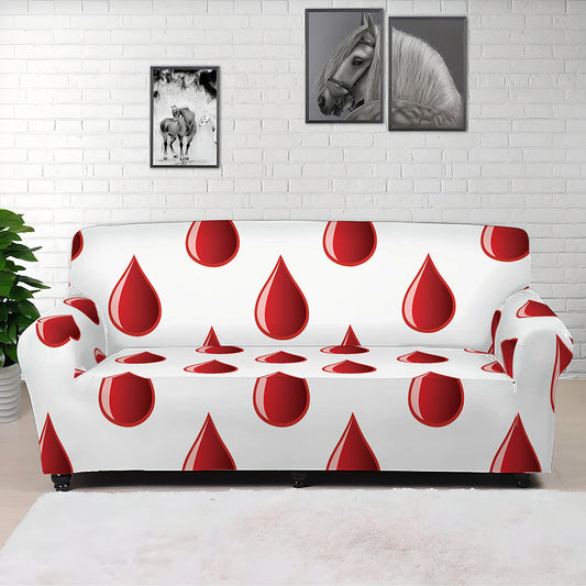 Red Blood Drop Pattern Print Sofa Cover