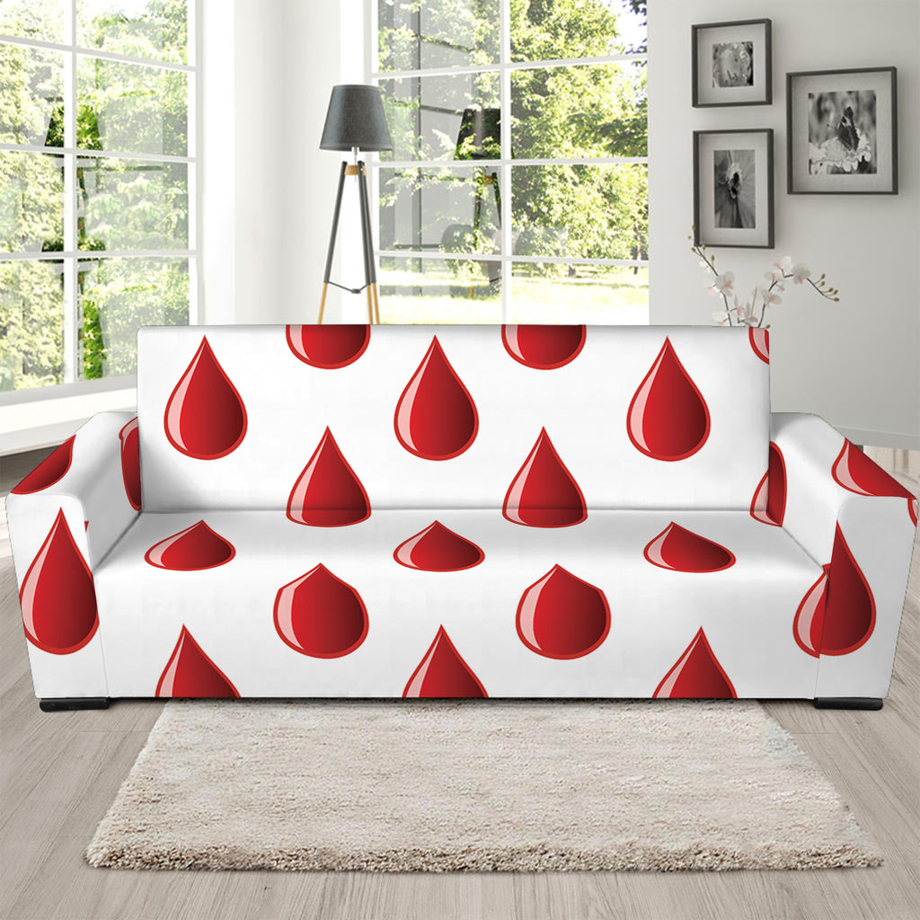 Red Blood Drop Pattern Print Sofa Slipcover