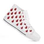 Red Blood Drop Pattern Print White High Top Shoes