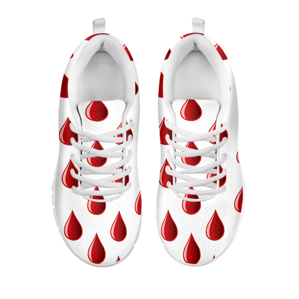 Red Blood Drop Pattern Print White Sneakers