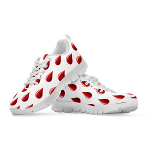 Red Blood Drop Pattern Print White Sneakers