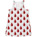 Red Blood Drop Pattern Print Women's Racerback Tank Top
