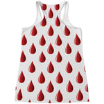 Red Blood Drop Pattern Print Women's Racerback Tank Top