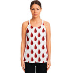 Red Blood Drop Pattern Print Women's Racerback Tank Top