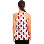 Red Blood Drop Pattern Print Women's Racerback Tank Top