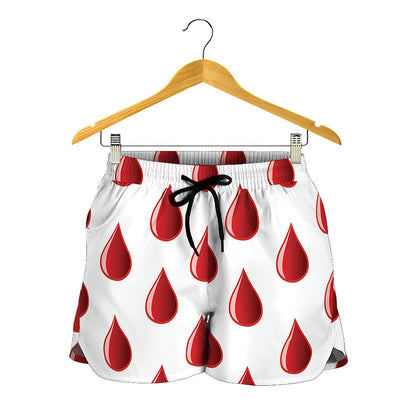 Red Blood Drop Pattern Print Women's Shorts