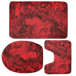 Red Blood Print 3 Piece Bath Mat Set