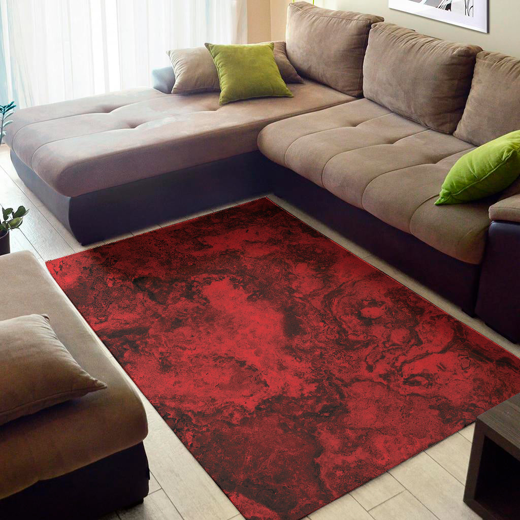 Red Blood Print Area Rug