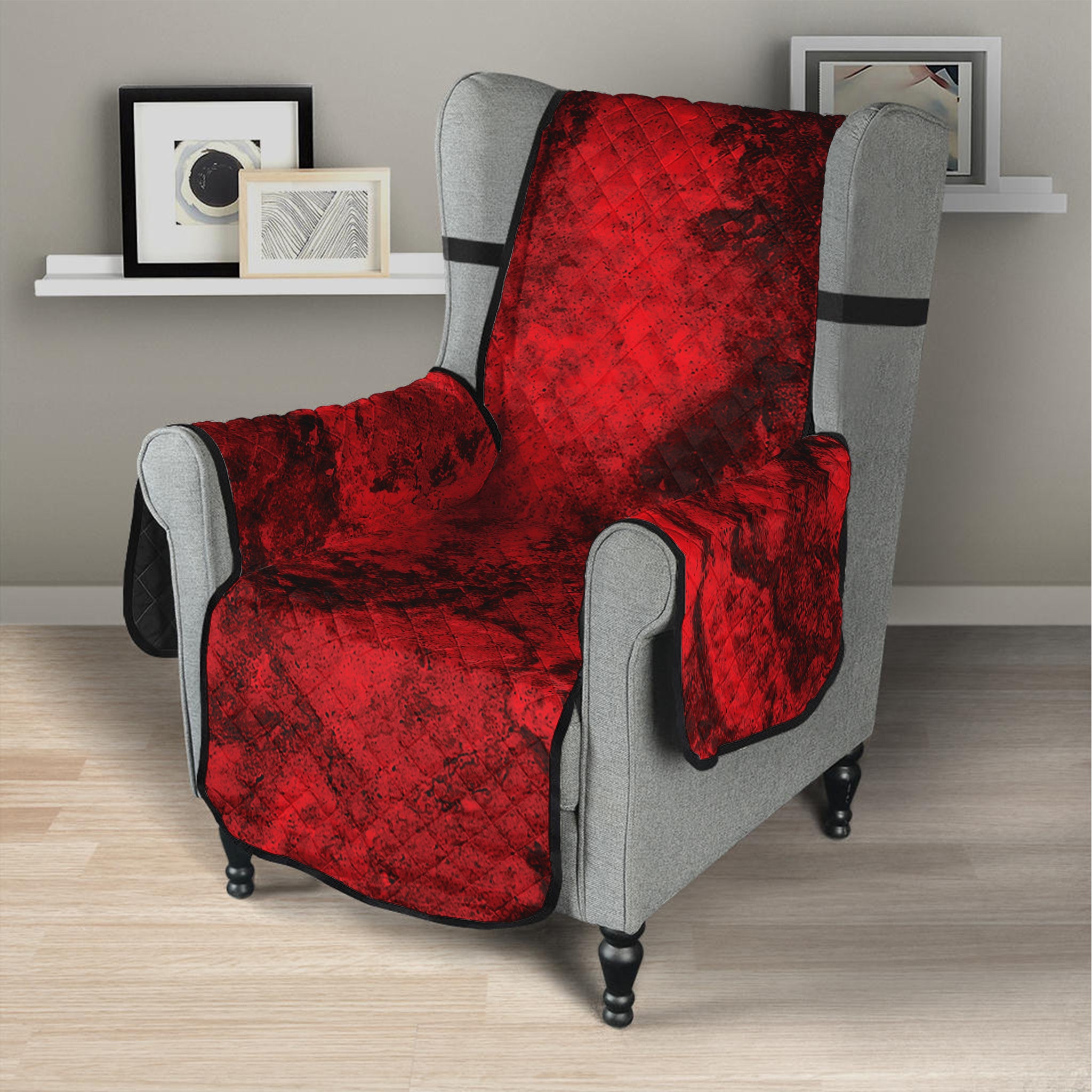 Red Blood Print Armchair Protector