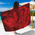 Red Blood Print Beach Sarong Wrap