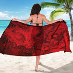 Red Blood Print Beach Sarong Wrap
