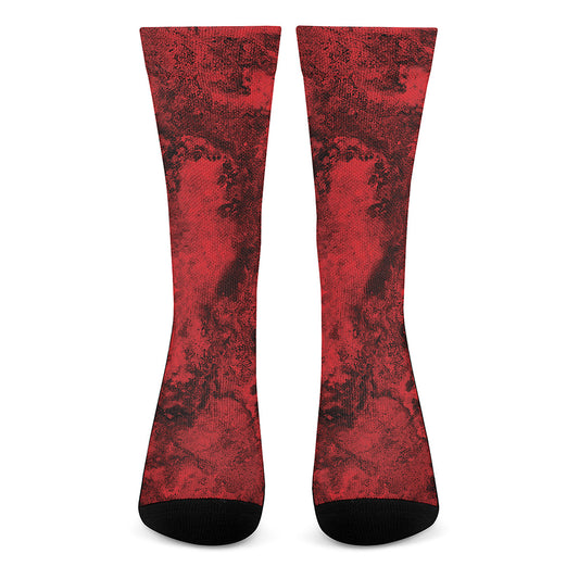 Red Blood Print Crew Socks