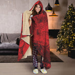 Red Blood Print Hooded Blanket