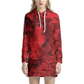 Red Blood Print Pullover Hoodie Dress