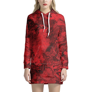 Red Blood Print Hoodie Dress