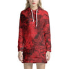 Red Blood Print Hoodie Dress