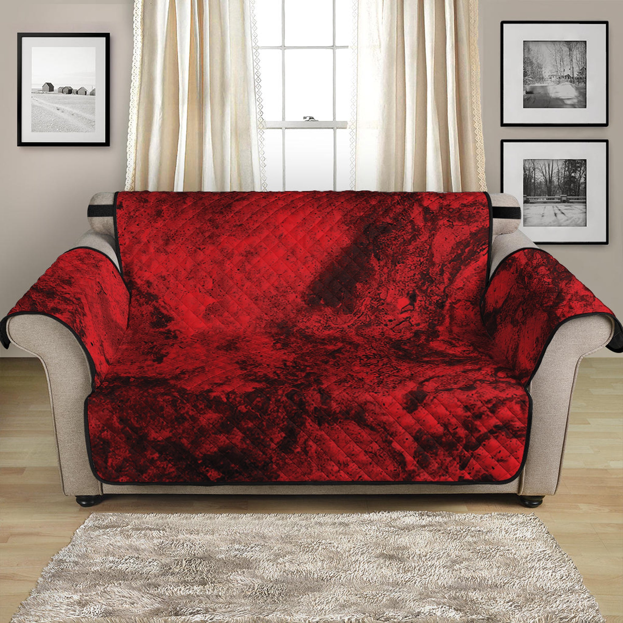 Red Blood Print Loveseat Protector