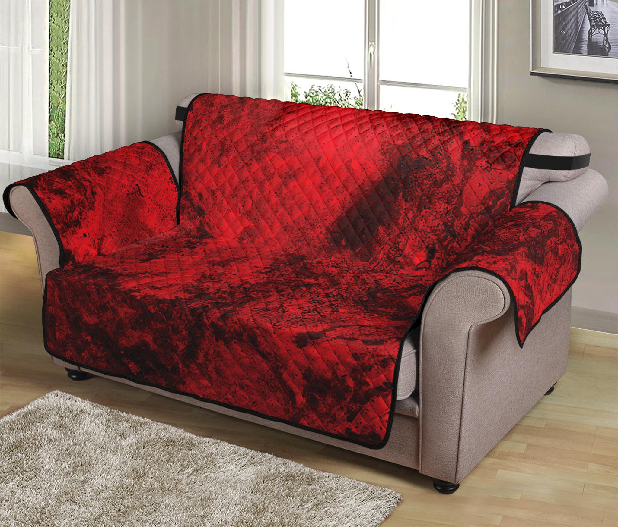 Red Blood Print Loveseat Protector