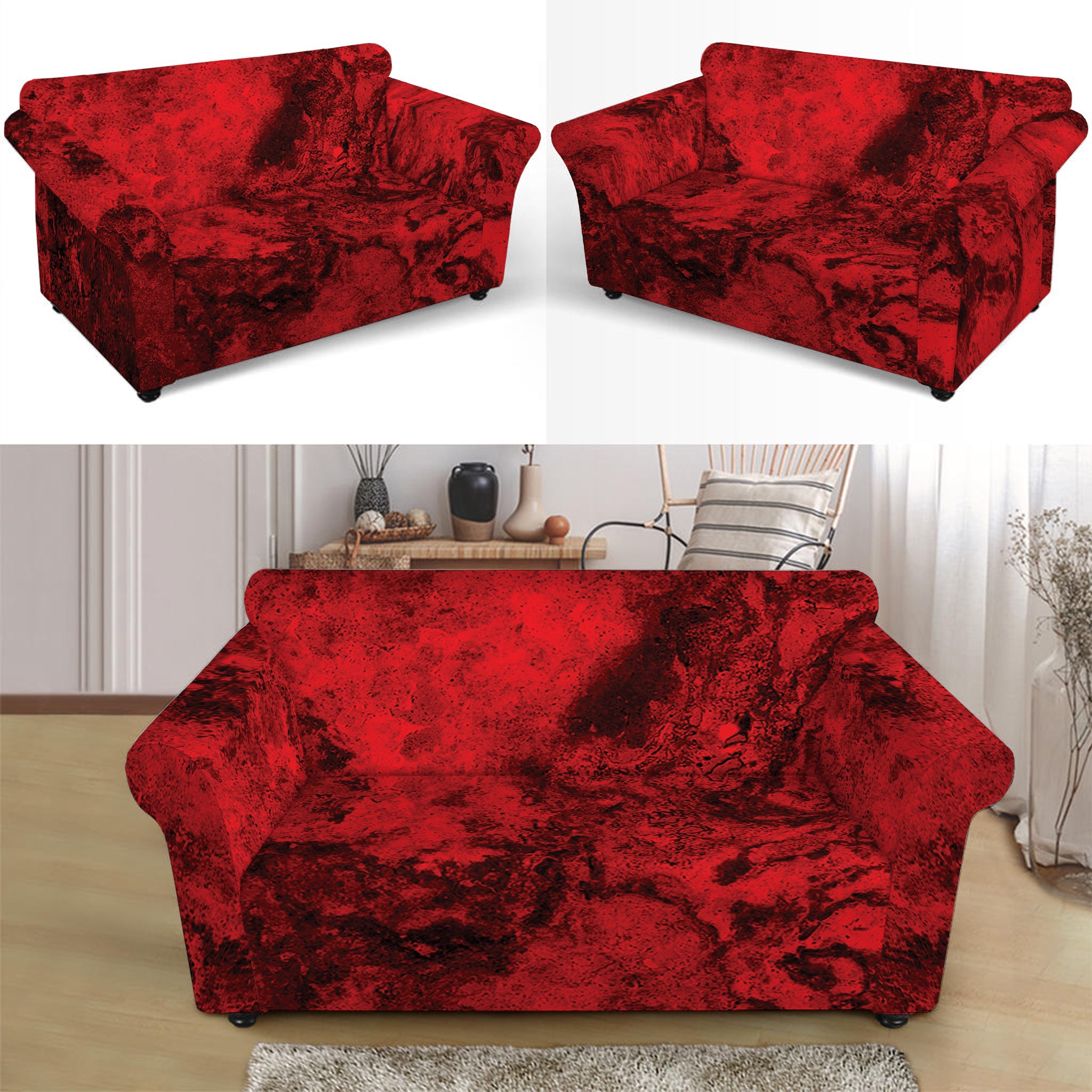 Red Blood Print Loveseat Slipcover