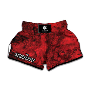 Red Blood Print Muay Thai Boxing Shorts