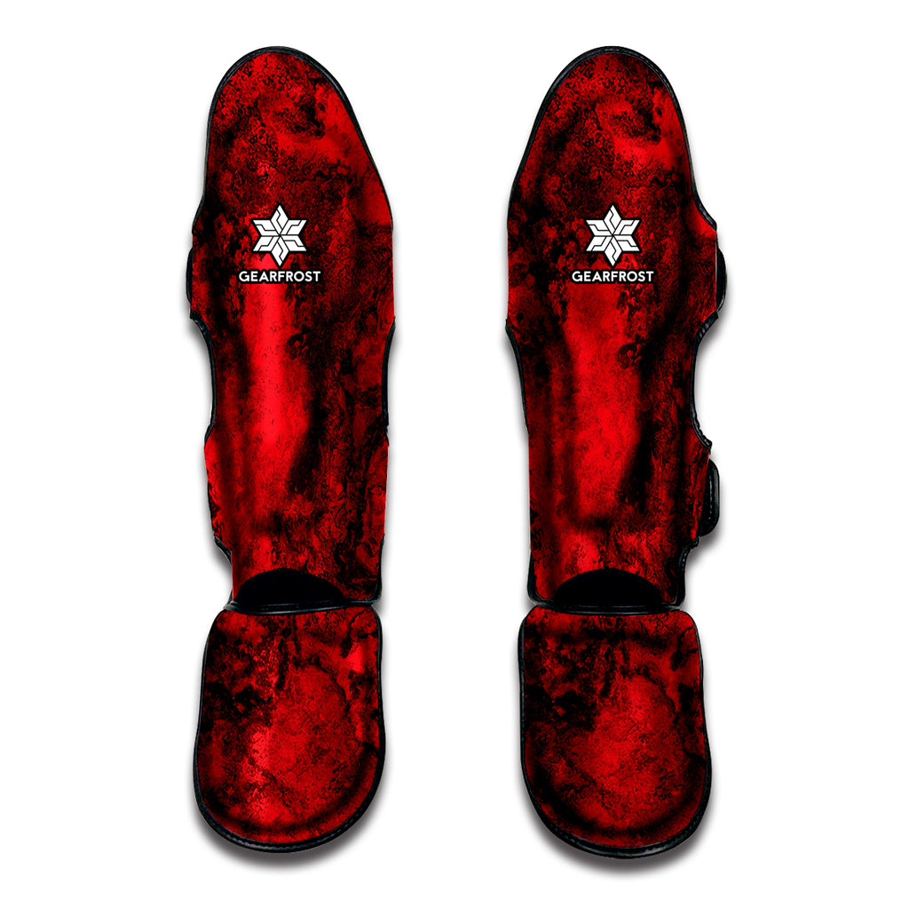 Red Blood Print Muay Thai Shin Guard