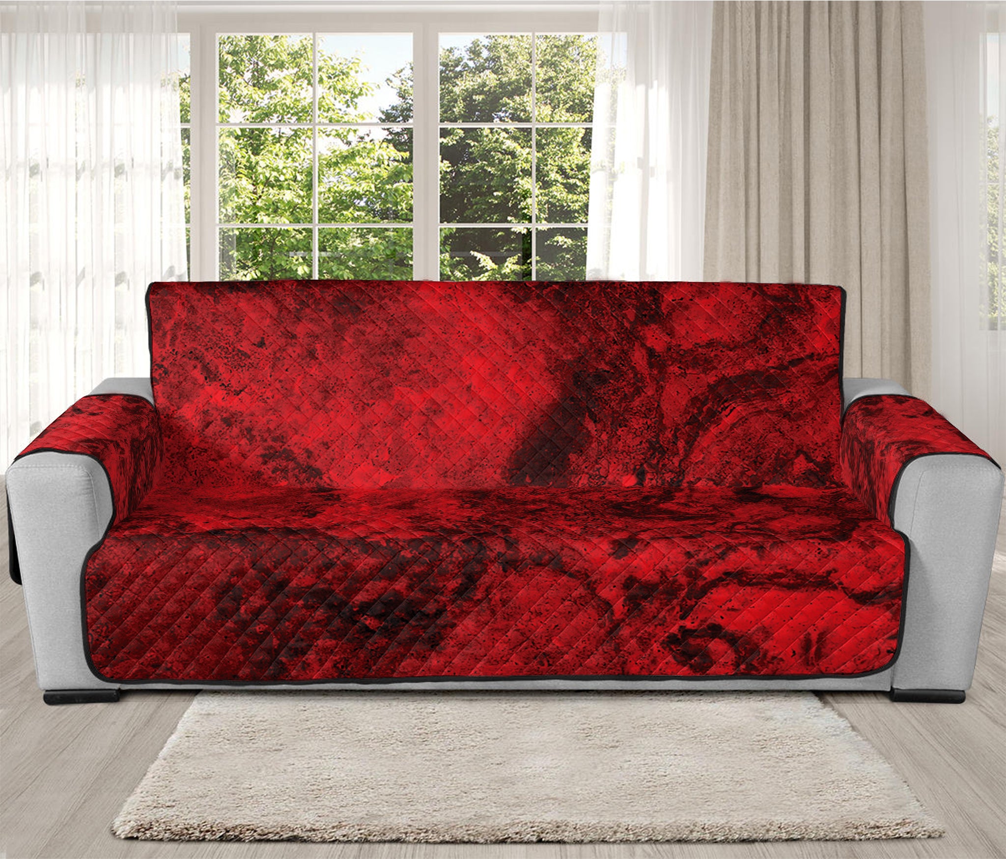 Red Blood Print Oversized Sofa Protector