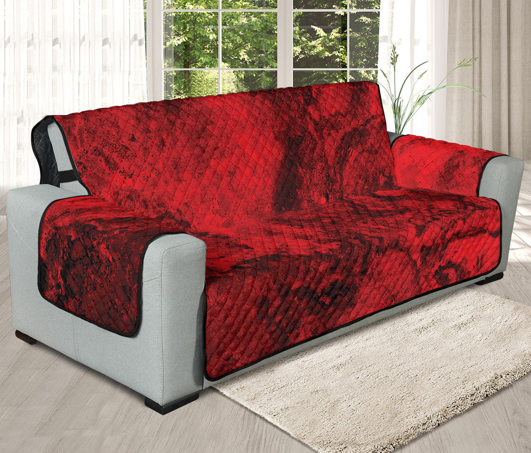 Red Blood Print Oversized Sofa Protector