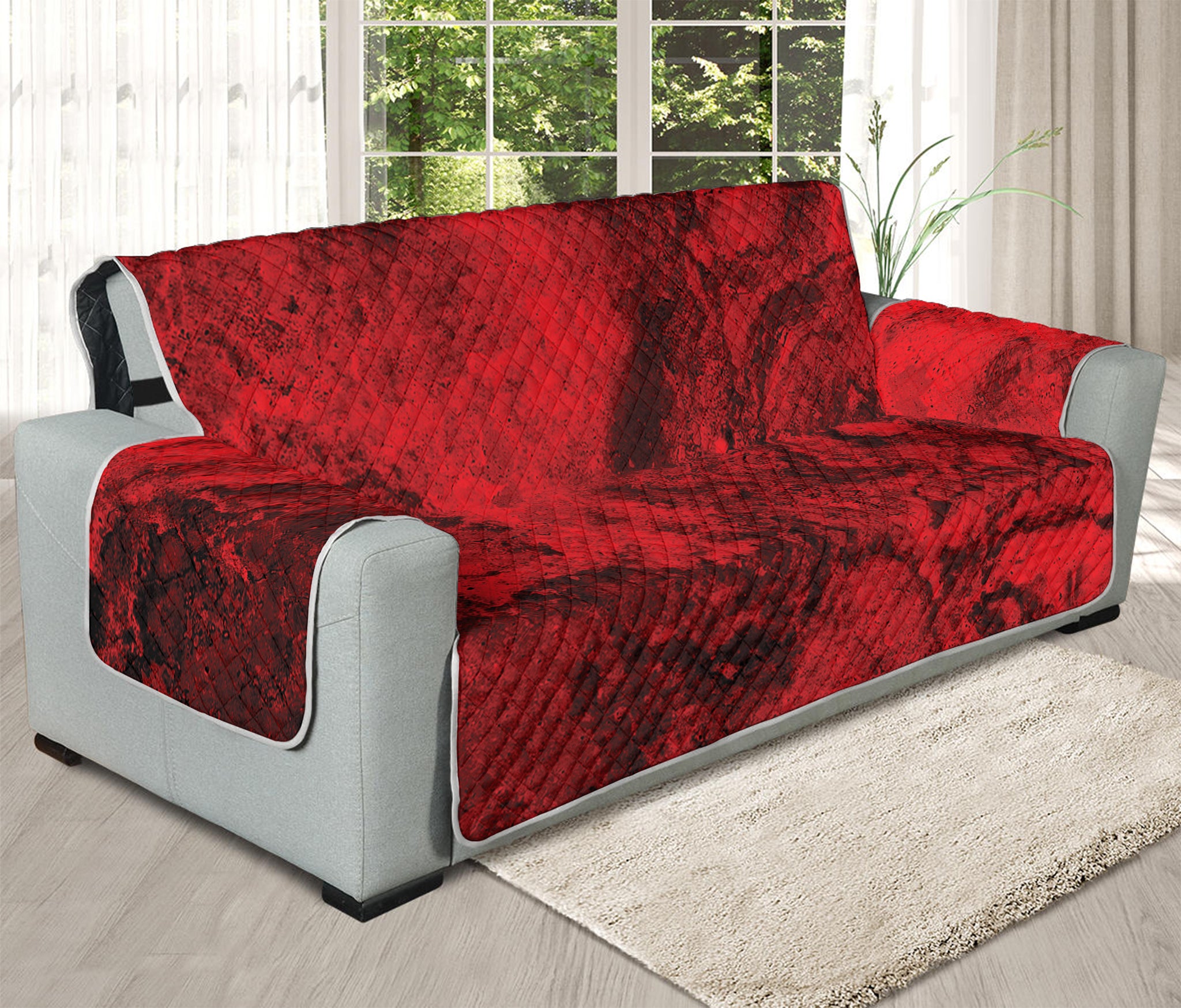 Red Blood Print Oversized Sofa Protector