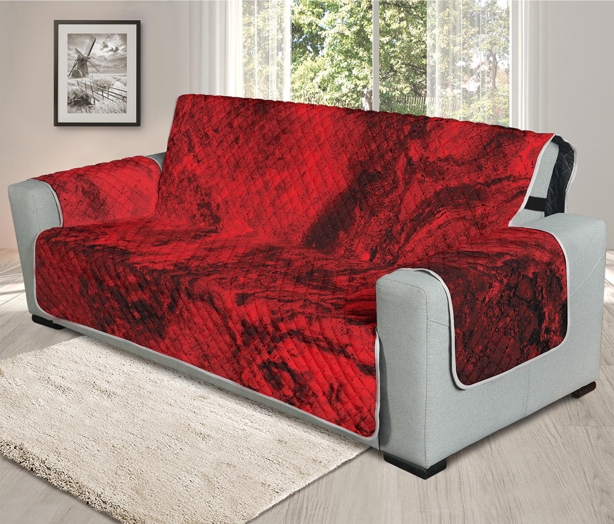 Red Blood Print Oversized Sofa Protector