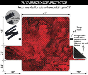 Red Blood Print Oversized Sofa Protector