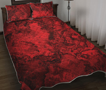 Red Blood Print Quilt Bed Set