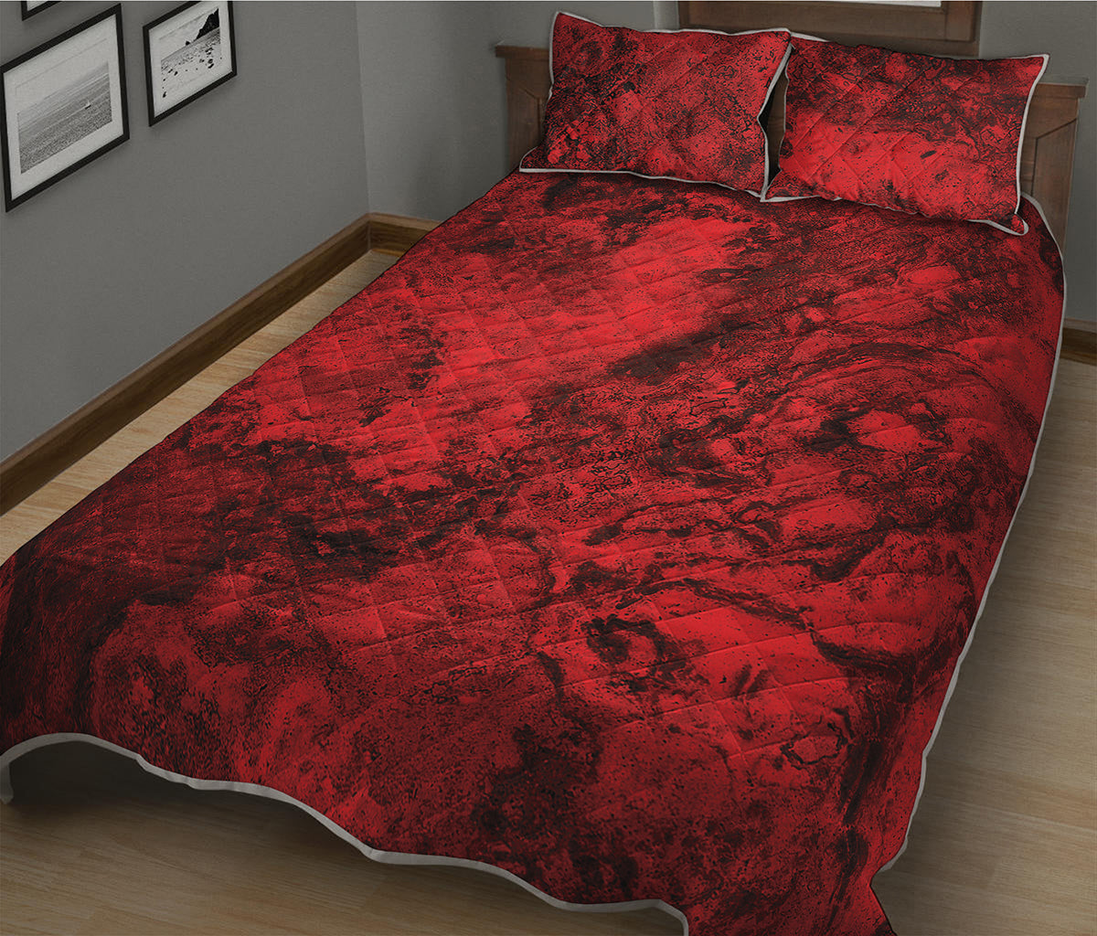 Red Blood Print Quilt Bed Set