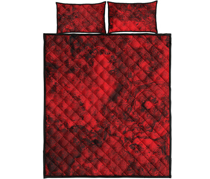 Red Blood Print Quilt Bed Set