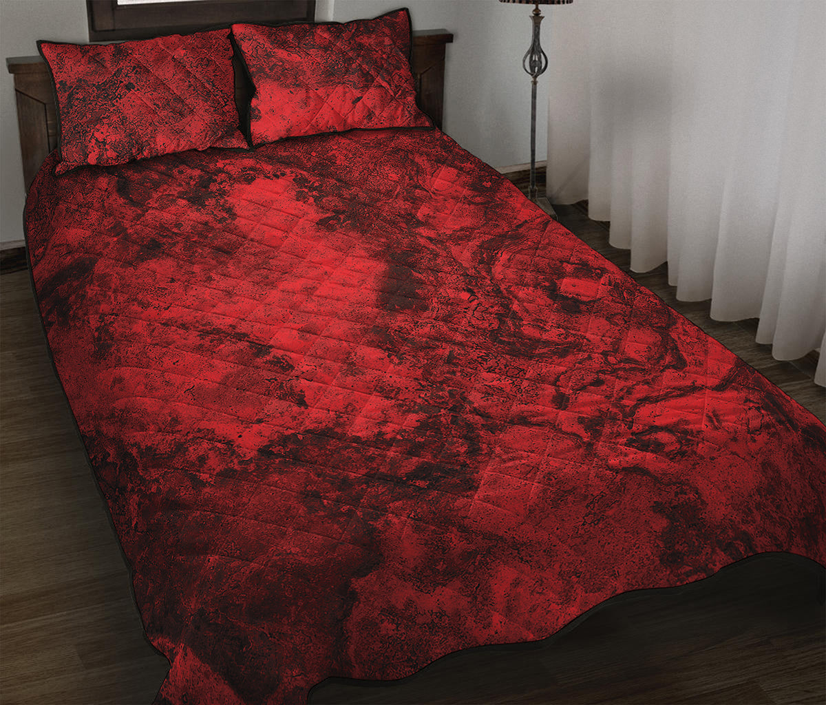 Red Blood Print Quilt Bed Set