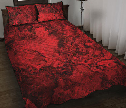 Red Blood Print Quilt Bed Set