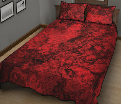 Red Blood Print Quilt Bed Set