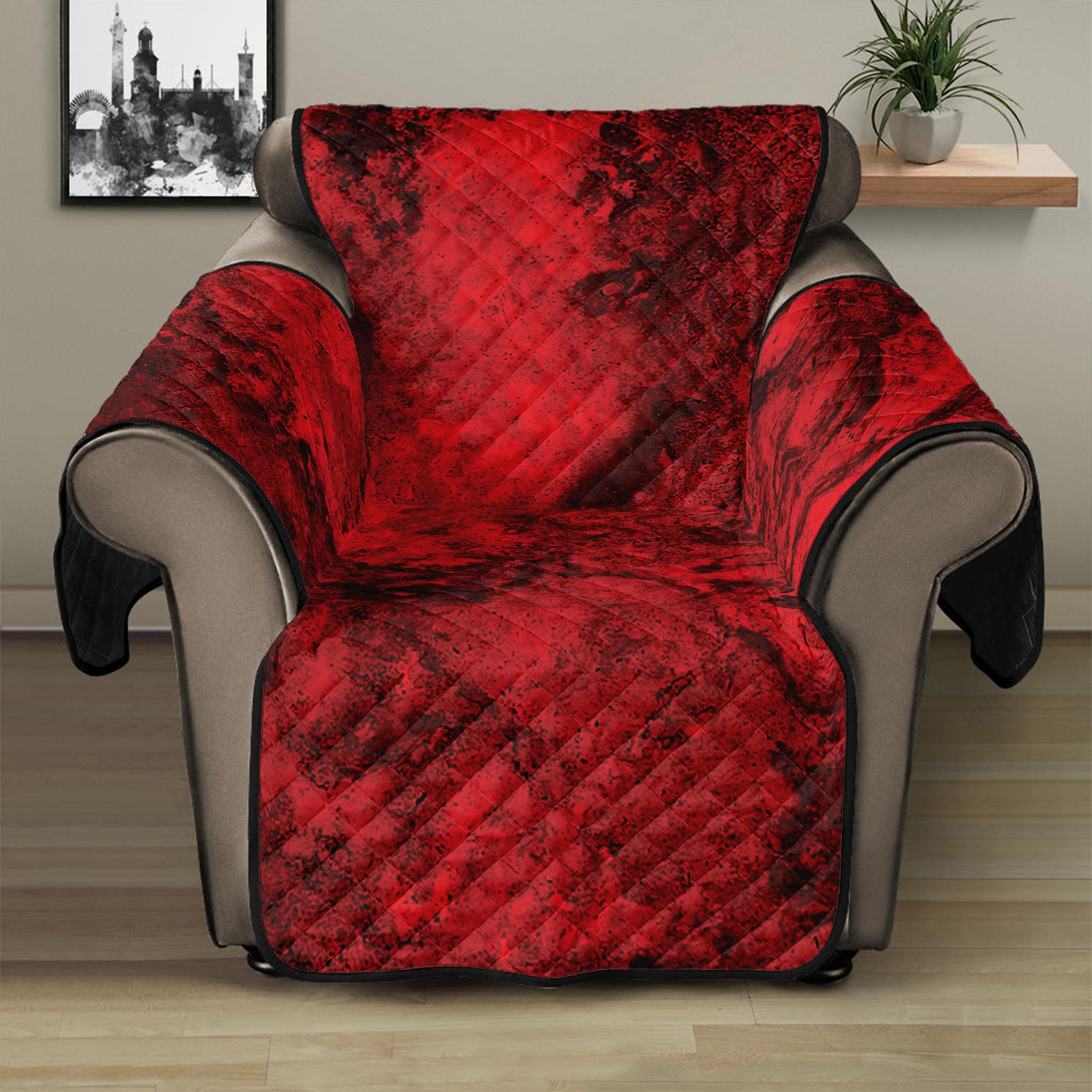 Red Blood Print Recliner Protector