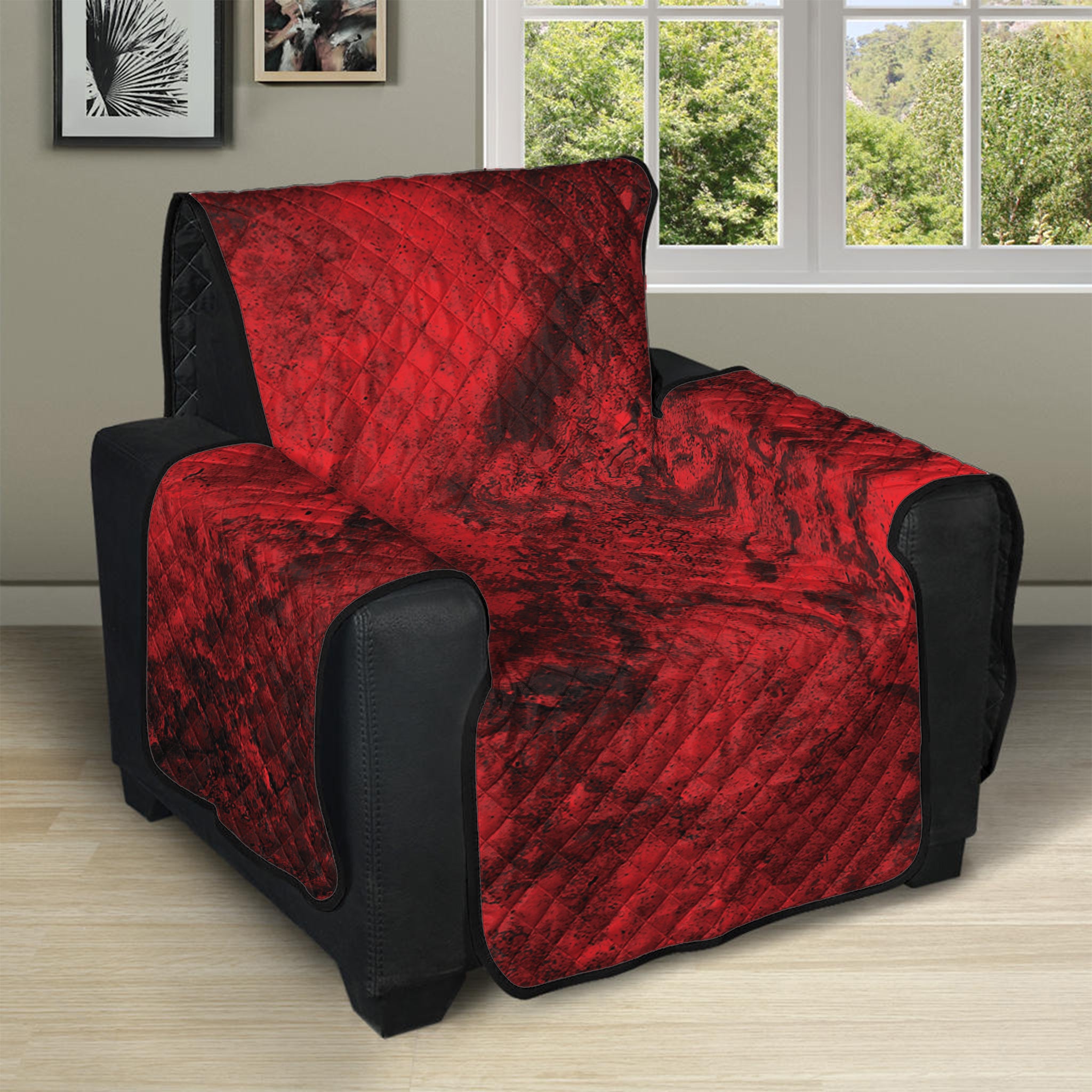 Red Blood Print Recliner Protector