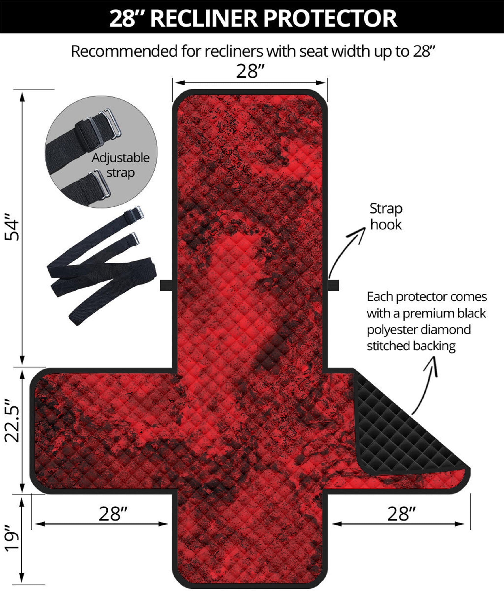 Red Blood Print Recliner Protector