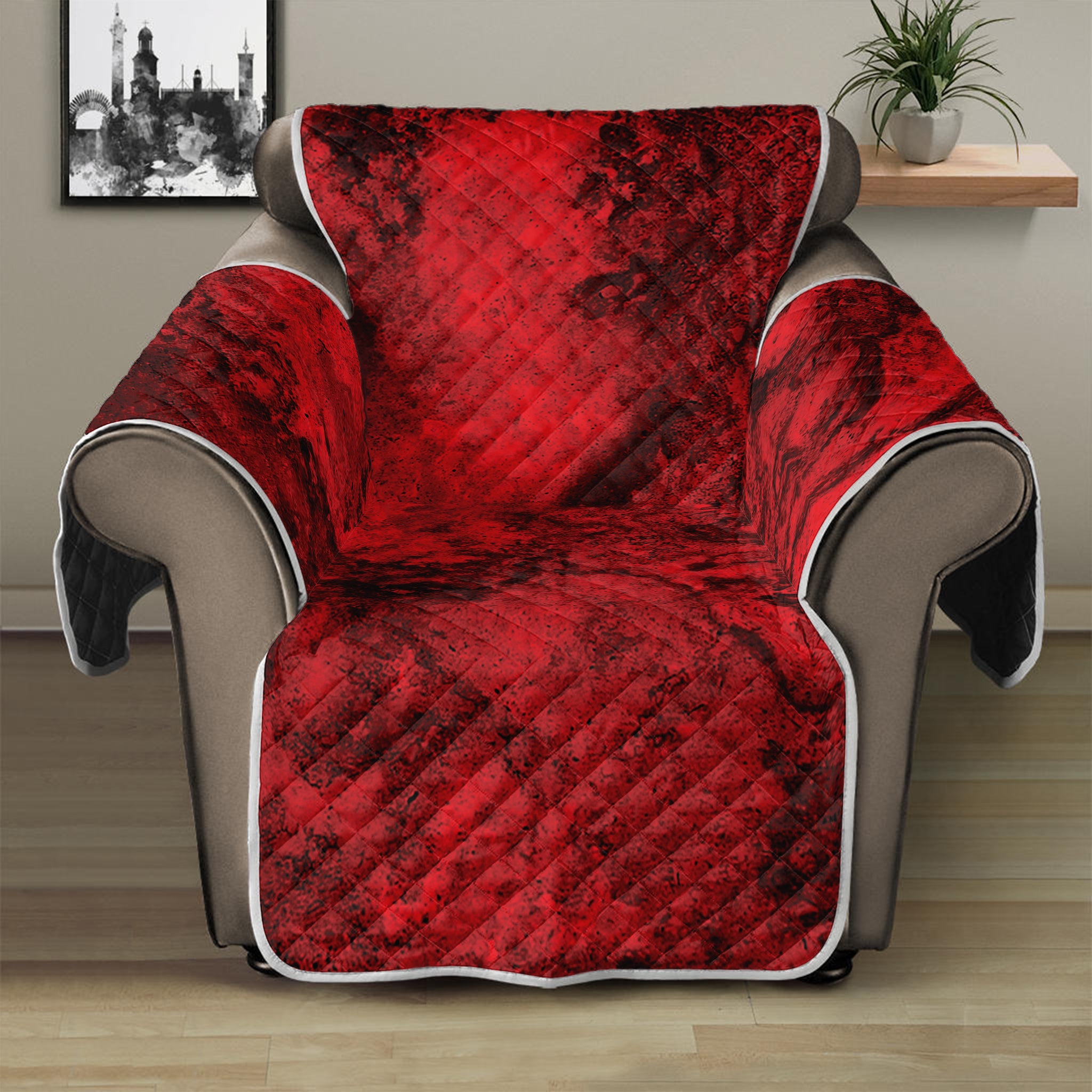 Red Blood Print Recliner Protector