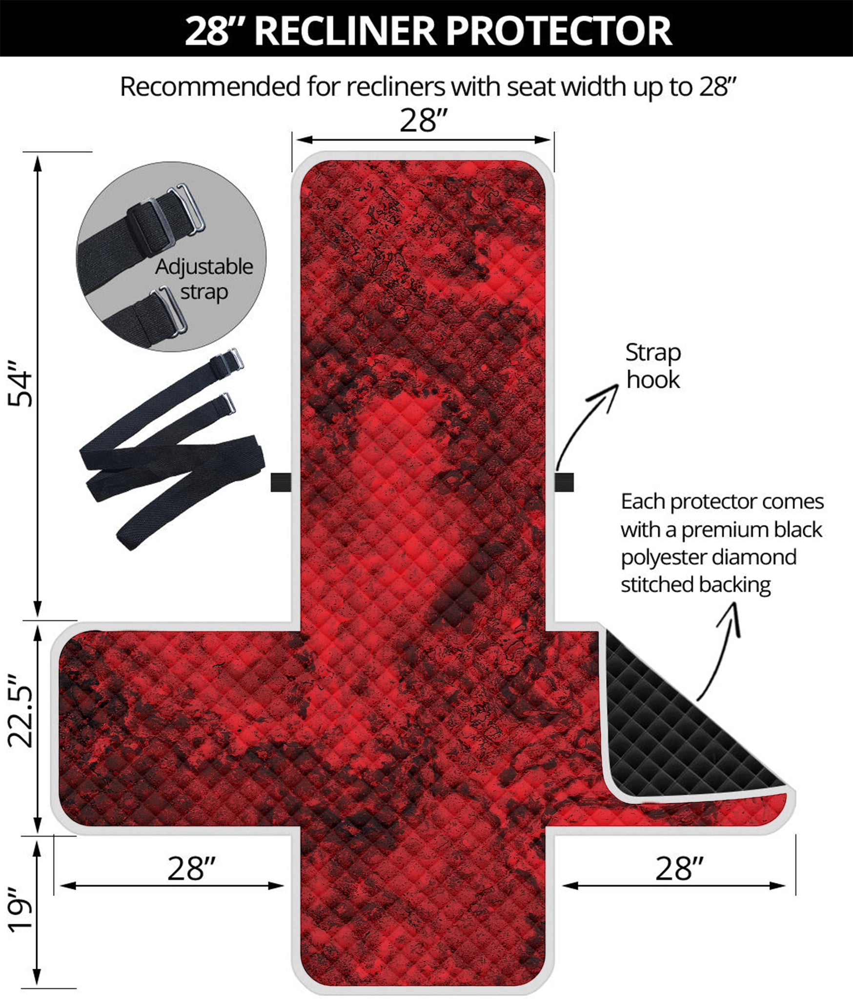 Red Blood Print Recliner Protector