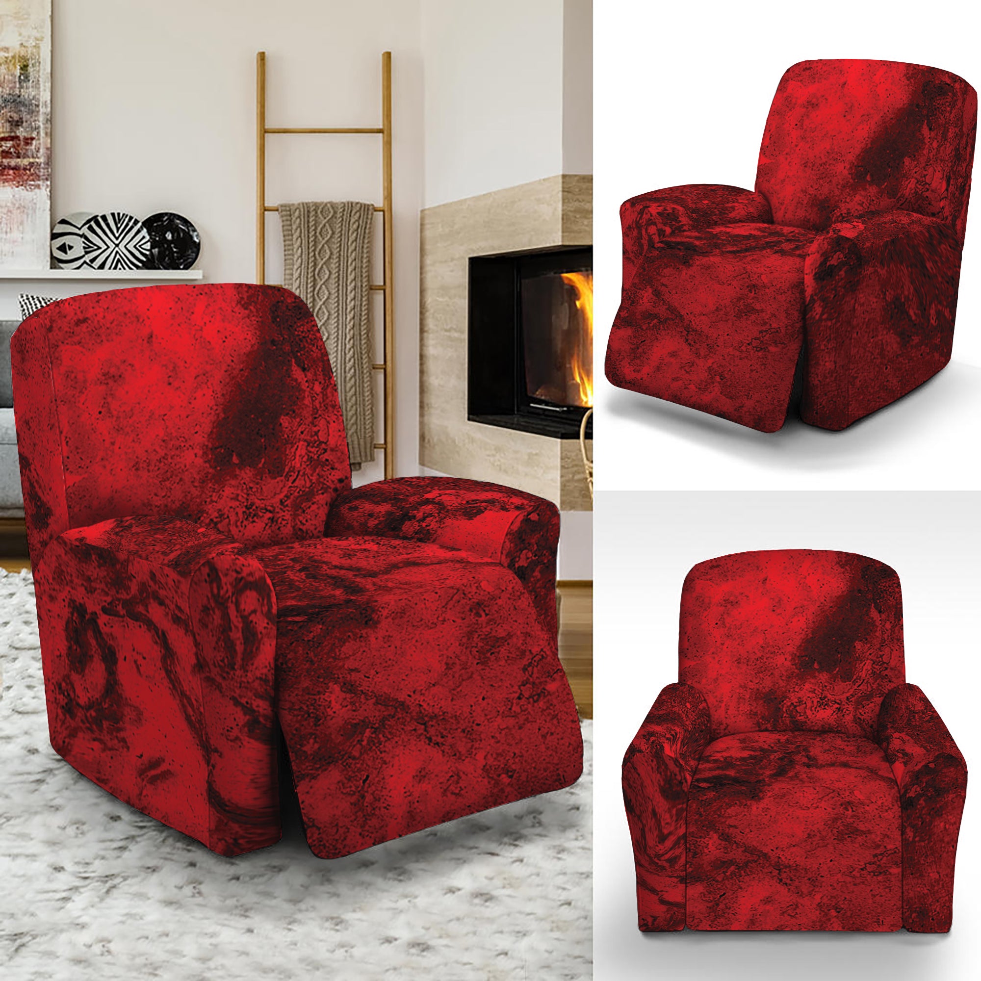 Red Blood Print Recliner Slipcover